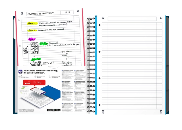 Een Collegeblok Oxford Office Essentials European book A4+ 4-gaats 120 vel assorti koop je bij VHK Kantoorartikelen