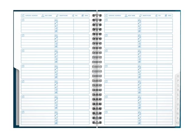 Een Adresboek Oxford Office Essentials A5 72vel dubbelspiraal assorti koop je bij VHK Kantoorartikelen