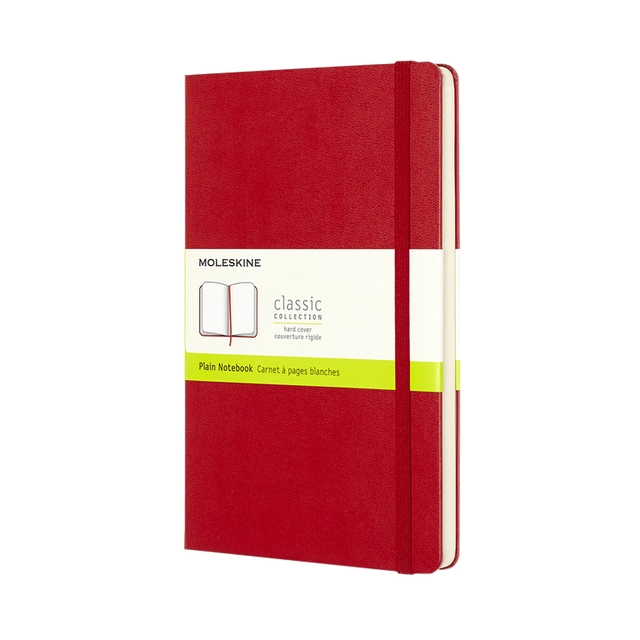 Een Notitieboek Moleskine large 130x210mm blanco hard cover rood koop je bij VHK Kantoorartikelen