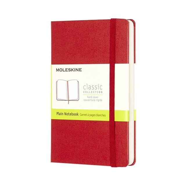 Een Notitieboek Moleskine pocket 90x140mm blanco hard cover rood koop je bij VHK Kantoorartikelen