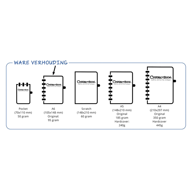 Een Notitieboek Correctbook A6 blanco 40blz ink black koop je bij VHK Kantoorartikelen