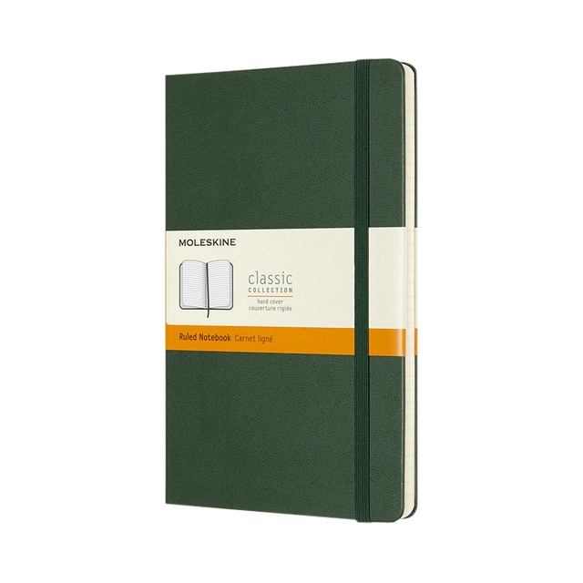 Een Notitieboek Moleskine large 130x210mm lijn hard cover myrtle green koop je bij Hoekmankantoorartikelen.nl