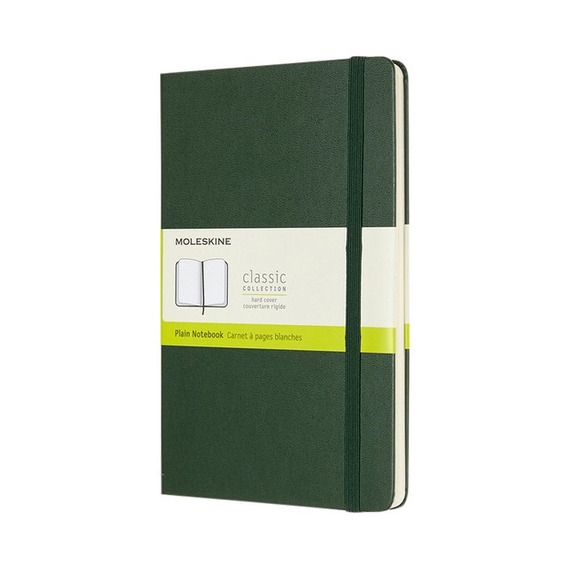 Een Notitieboek Moleskine large 130x210mm blanco hard cover myrtle green koop je bij VHK Kantoorartikelen