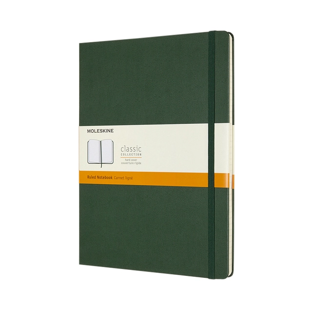 Een Notitieboek Moleskine XL 190x250mm lijn hard cover myrtle green koop je bij Hoekmankantoorartikelen.nl