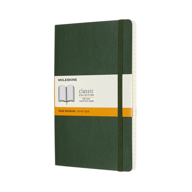 Een Notitieboek Moleskine large 130x210mm lijn soft cover myrtle green koop je bij Hoekmankantoorartikelen.nl