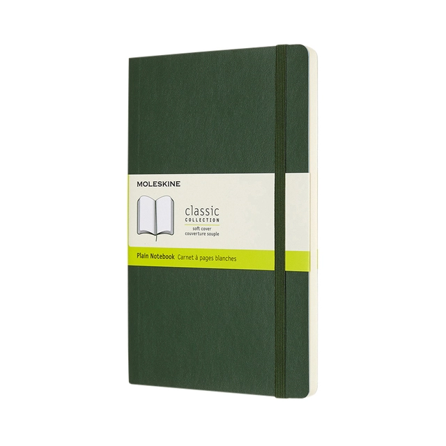 Een Notitieboek Moleskine large 130x210mm blanco soft cover myrtle green koop je bij Hoekmankantoorartikelen.nl