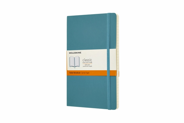 Een Notitieboek Moleskine large 130x210mm lijn soft cover reef blue koop je bij VHK Kantoorartikelen