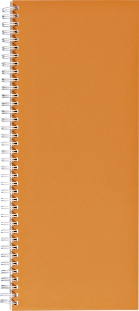 Een Notitieboek 135x330mm lijn 160blz 70gr spiraal oranje koop je bij VHK Kantoorartikelen