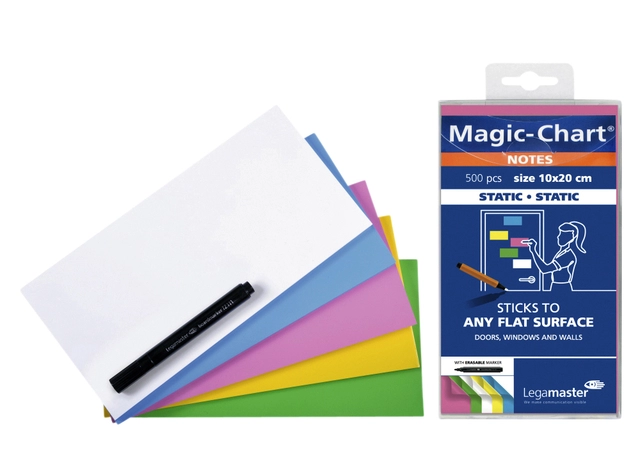 Een Magic-chart notes Legamaster 10x20cm assorti 500 vel koop je bij Hoekmankantoorartikelen.nl