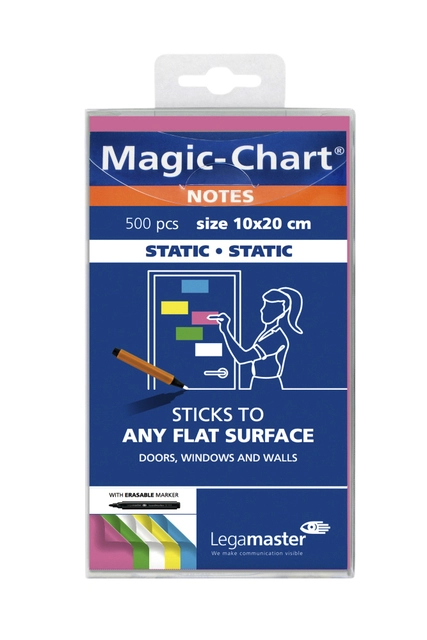 Een Magic-chart notes Legamaster 10x20cm assorti 500 vel koop je bij Hoekmankantoorartikelen.nl