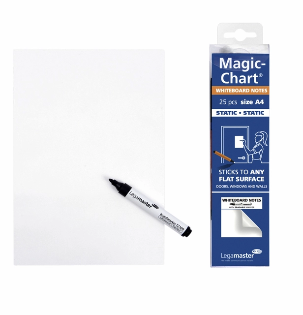 Een Magic-chart notes Legamaster whiteboard 20x30cm wit 25 vel koop je bij Hoekmankantoorartikelen.nl