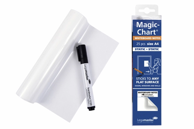 Een Magic-chart notes Legamaster whiteboard 20x30cm wit 25 vel koop je bij Hoekmankantoorartikelen.nl