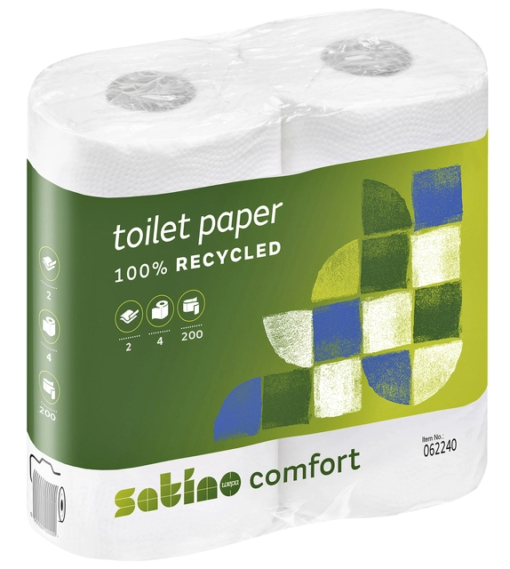 Een Toiletpapier Satino Comfort MT1 2-laags 200vel wit 062240 koop je bij VHK Kantoorartikelen