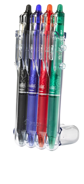 Een Rollerpen PILOT friXion clicker medium basis assortt Set2Go à 4 stuks koop je bij Hoekmankantoorartikelen.nl