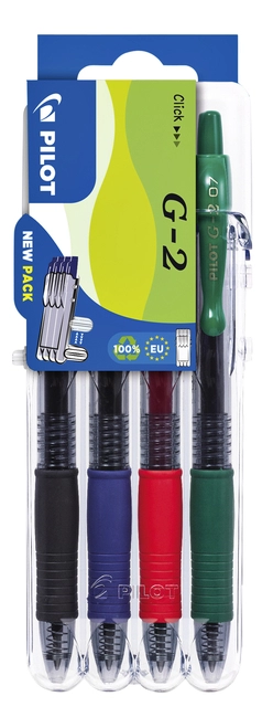 Een Gelschrijver Pilot clicker medium basis assorti Set2Go à 4 stuks koop je bij VHK Kantoorartikelen