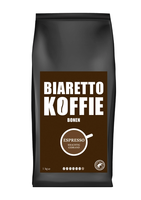 Een Koffie Biaretto bonen espresso 1000 gram koop je bij VHK Kantoorartikelen