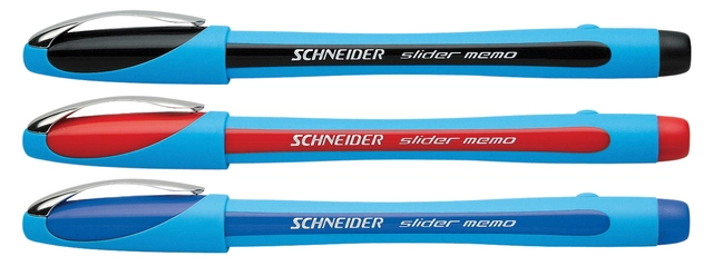 Een Balpen Schneider Slider Memo extra breed blauw koop je bij VHK Kantoorartikelen