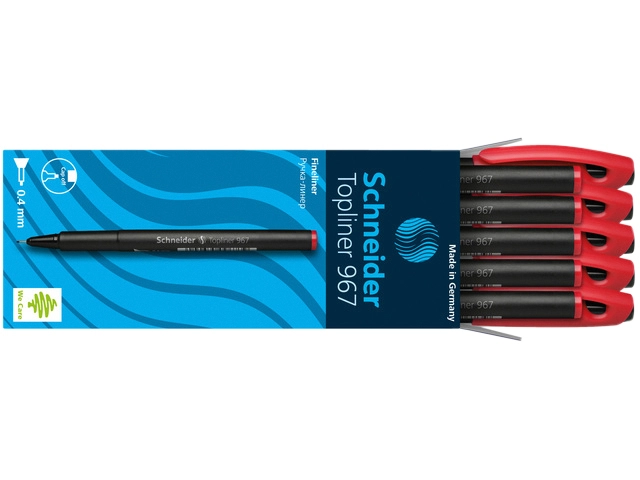 Een Fineliner Schneider 967 0.4mm rood koop je bij VHK Kantoorartikelen