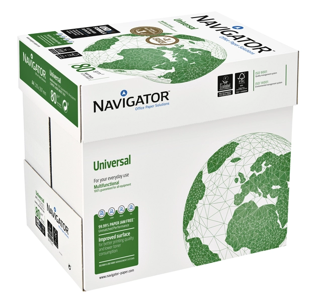 Een Kopieerpapier Navigator Universal A4 80gr wit 500 vel koop je bij Hoekmankantoorartikelen.nl