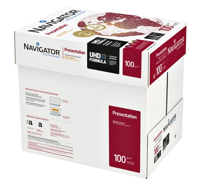 Een Kopieerpapier Navigator Presentation A4 100gr wit 500 vel koop je bij Hoekmankantoorartikelen.nl