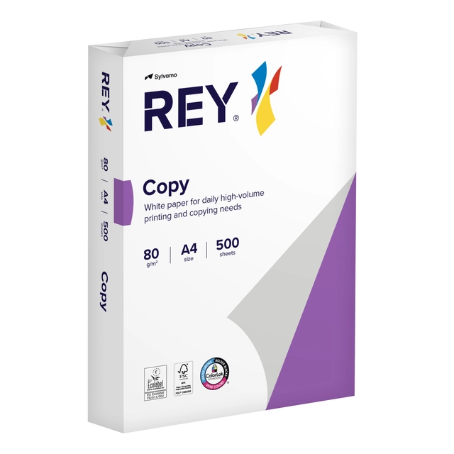 Een Kopieerpapier Rey Copy A4 80gr wit 500 vel koop je bij Company Supplies