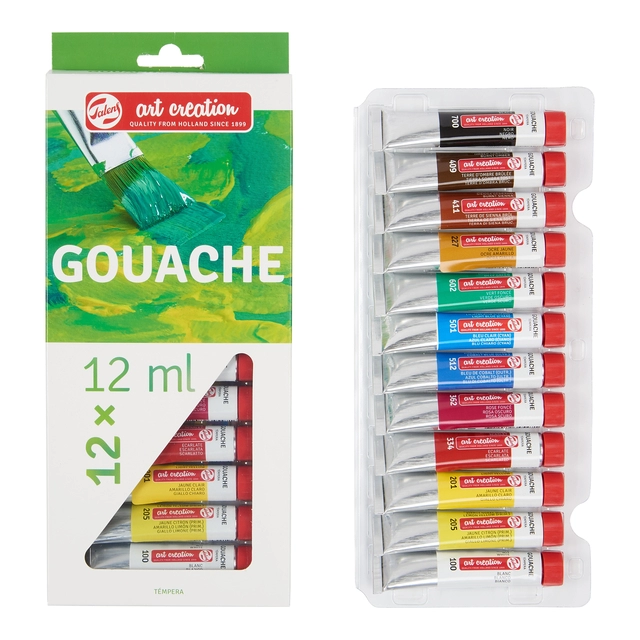 Een Gouache Talens Art Creation set à 12 kleuren koop je bij Clippz! Office Supplies