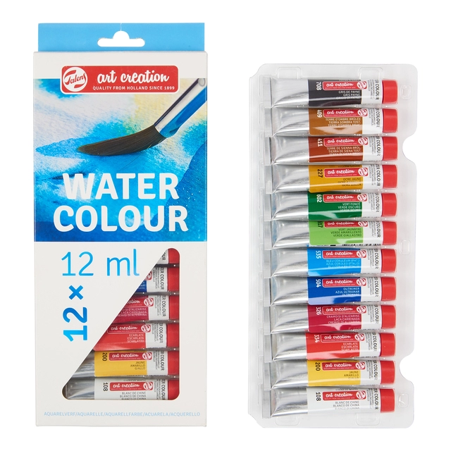 Een Aquarelverf Talens Art Creation set à 12 kleuren koop je bij Clippz! Office Supplies