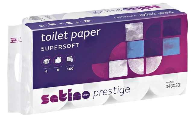 Een Toiletpapier Satino Prestige 4-laags 150vel wit 043030 koop je bij VHK Kantoorartikelen