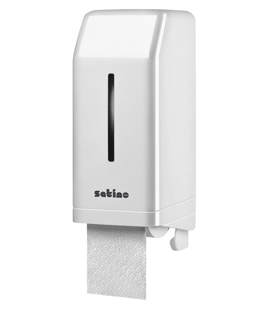 Een Toiletpapierdispenser Satino JT3 systeemrol wit 332540 koop je bij VHK Kantoorartikelen