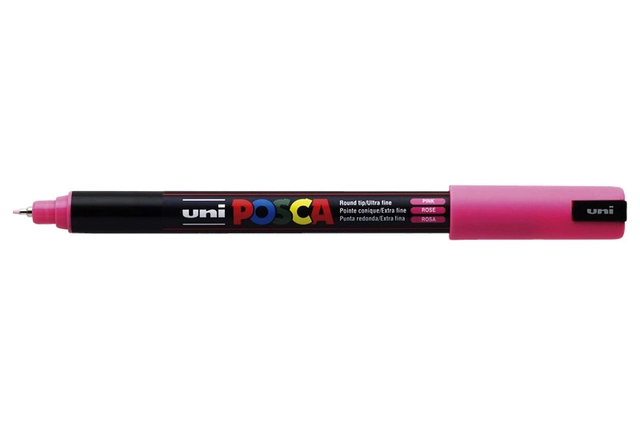 Een Verfstift Posca PC1MR extra fijn roze koop je bij Hoekmankantoorartikelen.nl