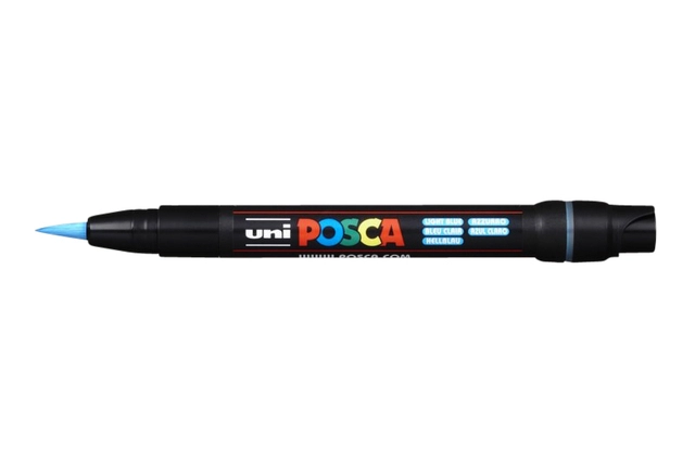 Een Brushverfstift Posca PCF350 1-10mm lichtblauw koop je bij VHK Kantoorartikelen