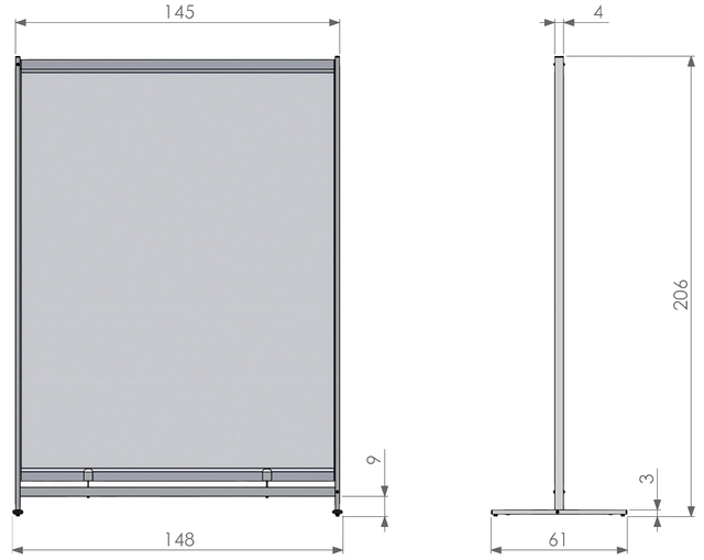 Een Vloerscheidingspaneel Nobo vrijstaand doorzichtig PVC 1480x2060mm koop je bij VHK Kantoorartikelen