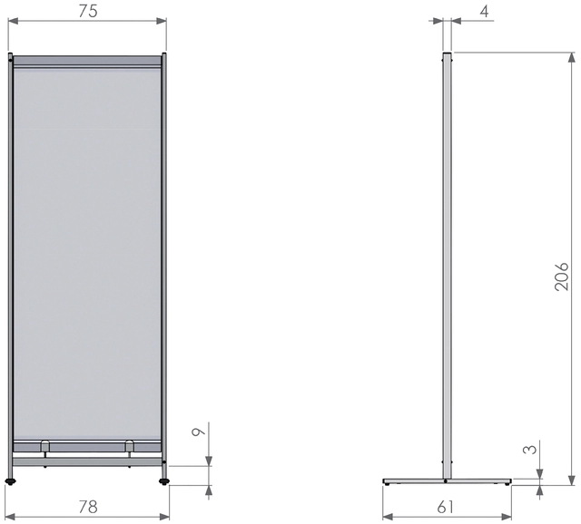 Een Vloerscheidingspaneel Nobo vrijstaand doorzichtig PVC 780x2060mm koop je bij VHK Kantoorartikelen