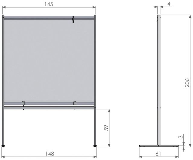 Een Scheidingswand Nobo vrijstaand doorzichtig PVC 1480x2060mm koop je bij VHK Kantoorartikelen