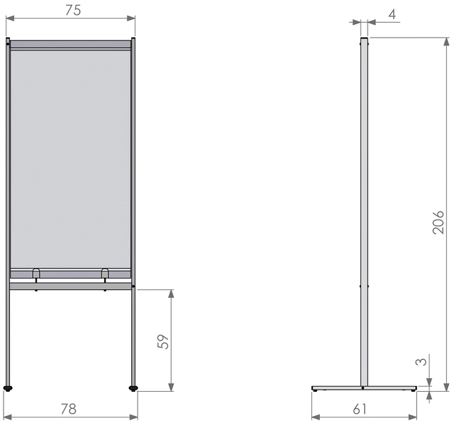 Een Scheidingswand Nobo vrijstaand doorzichtig PVC 780x2060mm koop je bij VHK Kantoorartikelen