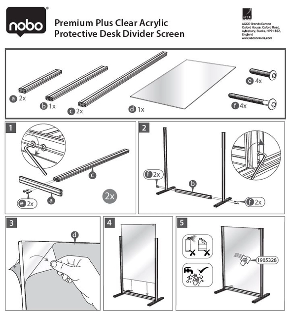 Een Bureauscherm uitbreidingspaneel Nobo Modulair transparant acryl 400x1000mm koop je bij VHK Kantoorartikelen