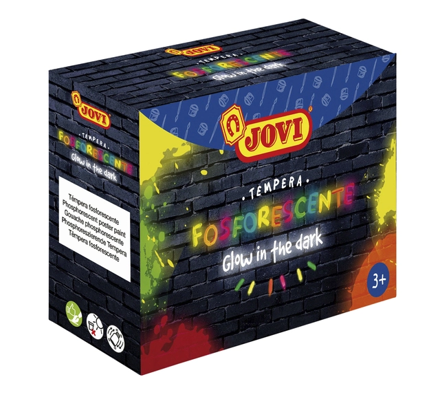 Een Plakkaatverf Jovi glow in the dark 35ml assorti set à 4 stuks koop je bij VHK Kantoorartikelen