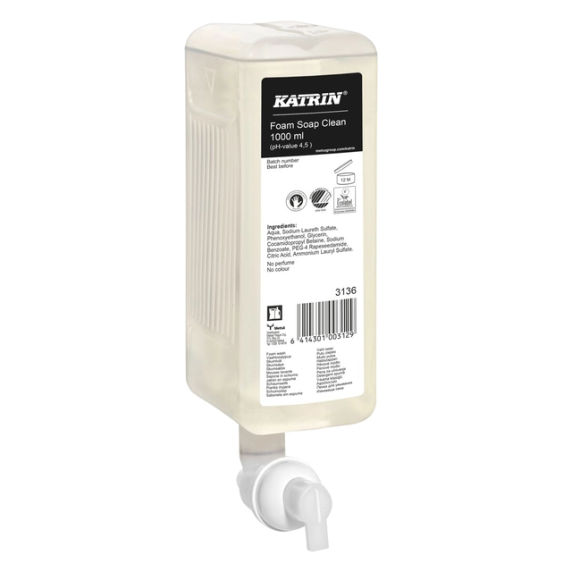 Een Handzeep Katrin Foam Clean 1000ml 3136 koop je bij VHK Kantoorartikelen