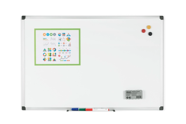 Een Whiteboard Quantore 90x120cm emaille magnetisch koop je bij Hoekmankantoorartikelen.nl