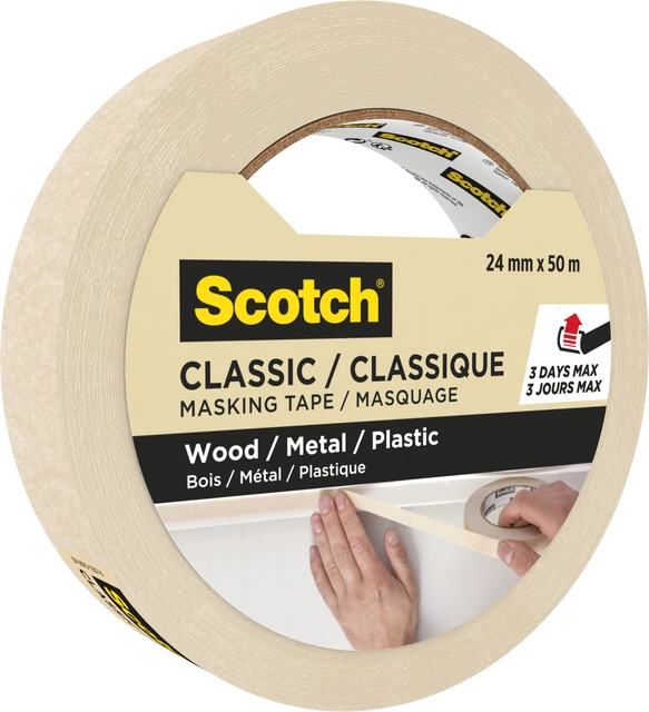 Een Afplaktape Scotch Classic 24mmx50m beige koop je bij VHK Kantoorartikelen