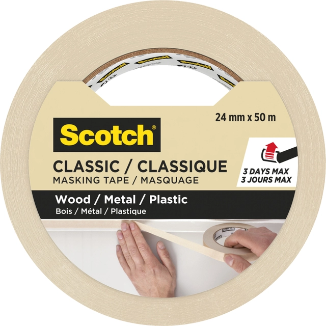 Een Afplaktape Scotch Classic 24mmx50m beige koop je bij VHK Kantoorartikelen