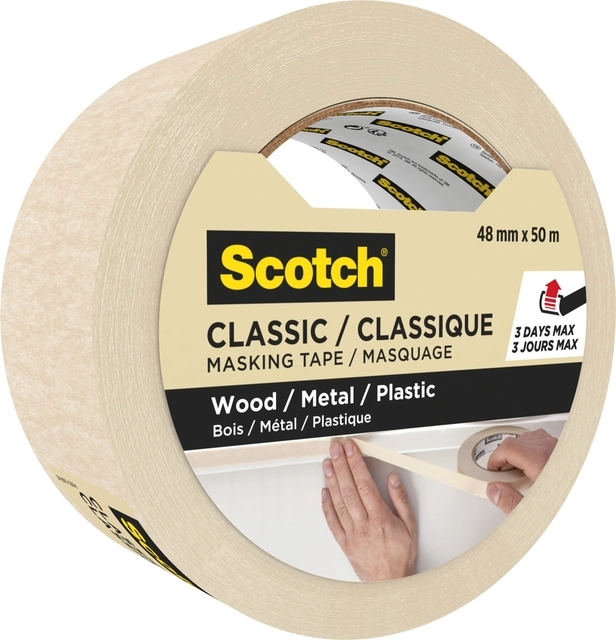 Een Afplaktape Scotch Classic 48mmx50m beige koop je bij VHK Kantoorartikelen