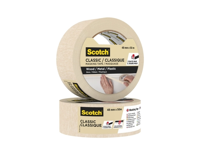 Een Afplaktape Scotch Classic 48mmx50m beige koop je bij VHK Kantoorartikelen