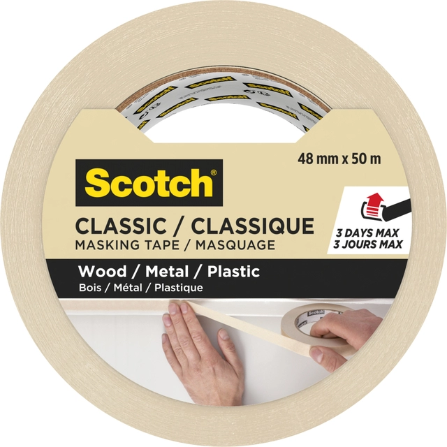 Een Afplaktape Scotch Classic 48mmx50m beige koop je bij VHK Kantoorartikelen