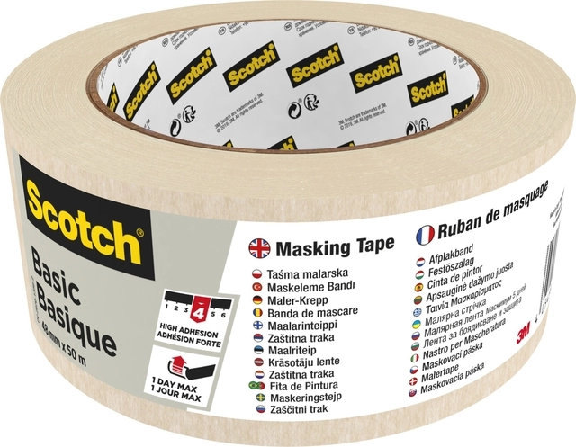 Een Afplaktape Scotch Basic 48mmx50m beige koop je bij VHK Kantoorartikelen