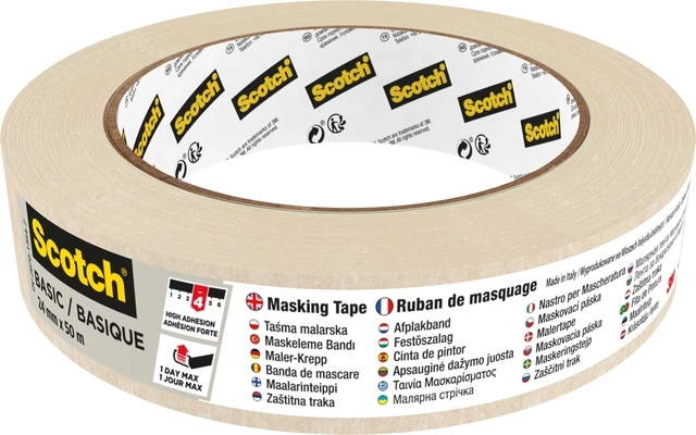 Een Afplaktape Scotch Basic 24mmx50m beige koop je bij Hoekmankantoorartikelen.nl