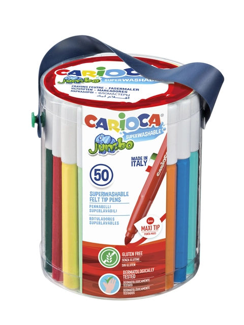 Een Viltstift Carioca Jumbo maxi assorti set à 50 stuks koop je bij VHK Kantoorartikelen