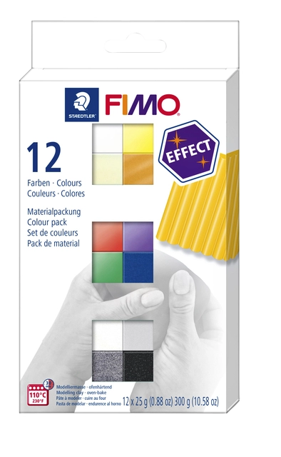 Een Klei Fimo effect colour pak à 12 basis kleuren koop je bij VHK Kantoorartikelen