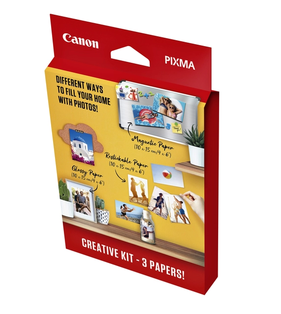 Een Fotopapier Canon creatieve kit met 3 soorten papier 60 vel koop je bij Hoekmankantoorartikelen.nl