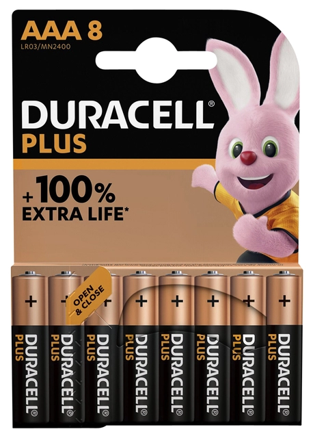 Een Batterij Duracell Plus 8xAAA koop je bij VHK Kantoorartikelen